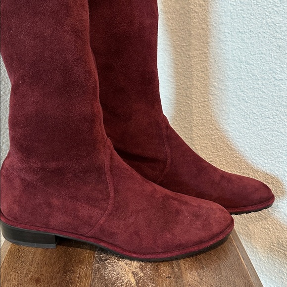 Stuart Weitzman Lowland over-the-knee boot Burgundy suede Women’s Size 6.5 - Picture 4 of 12
